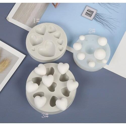 Round，Love Heart Shape Silicone Mold Fondant Cake Decorating Mould Sugarcraft Chocolate Baking Tool For Cakes Gumpaste Form