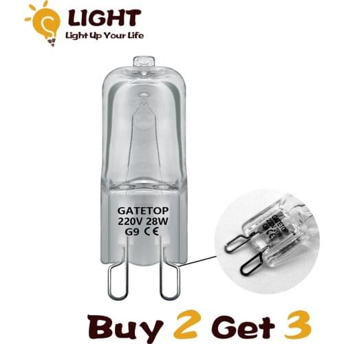 Buy 2 get 3) Hot Size Mini Halogen Lamp G9 28W 220V 1PCS Capsule LED Lamp Bulbs Inserted Beads Crystal Lamp Halogen Bulb
