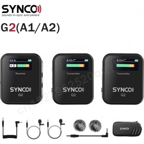 SYNCO G2 Video Shooting Camera A1 Lavalier Microphone for Radio A2 Audio Interface Professional Wireless Microphones Streaming