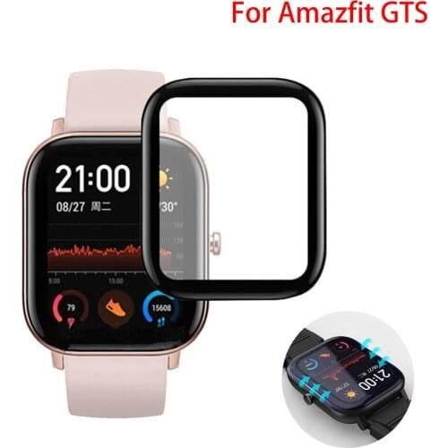 Soft 3D Curved Edge Full Coverage Clear Protective Film Cover For Xiaomi Amazfit GTS Smart Watch LCD Screen Protector Guard