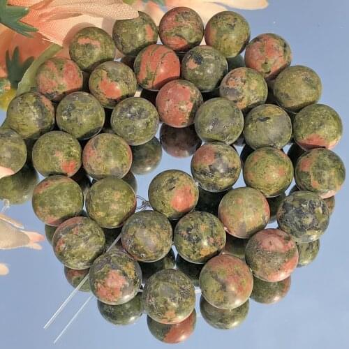 Natural Matte Unakite Stone Beads Diy Bracelet Accessories For Jewelry Making Loose Round Beads 4 6 8 10 12 MM 15Inch wholesale