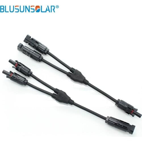 Wholesale 50 Pairs/Lot PV 2 To1 Y Branch Connector Approval /TUV Standard With 4mm2 Solar Cable For Solar Pv System Solar