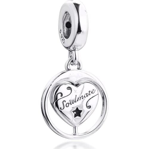 Fits for Pandora Beads Bracelets Spinning Forever & Always Soulmate Dangle Charms 100% 925 Sterling Silver Jewelry Free Shipping