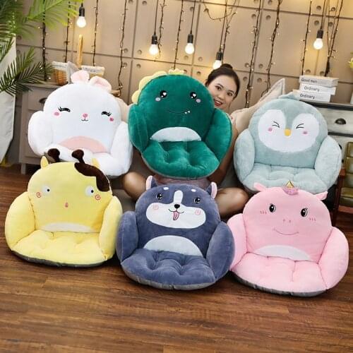 Comfortable Seat Back Cushion Plush Chair sofa lumbar support Office bedroom Animal Pillow Stuffed Indoor Home Decor Cute Gift