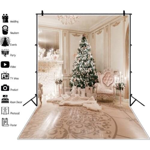 Christmas Backdrop Living Room Interior Royal Winter Photography Background Photozone Vinyl Photophones For Photos Shoot Booth