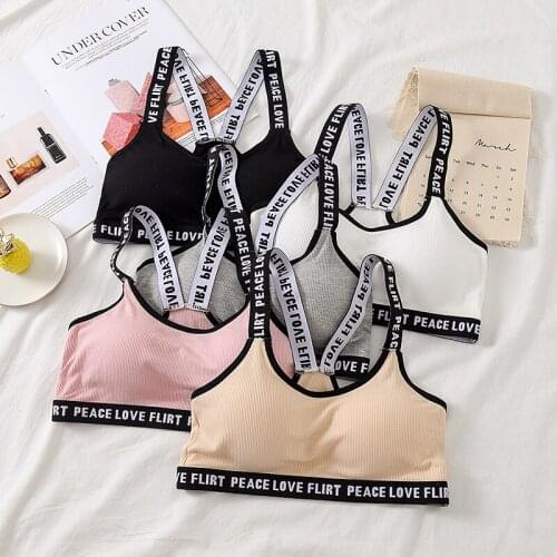 Bras for women elastic chest womens bra fashion female sex padded new French underwear Deep V girl Soft small Brassiere LETTER