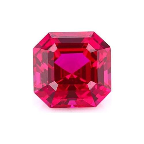 Cheerstar Asscher cut Lab Sapphire Blood red for Jewelry Making