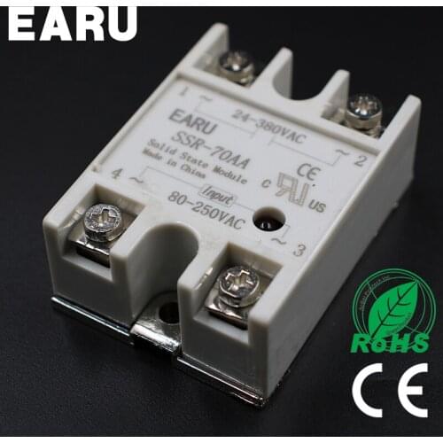 Solid State Relay Module SSR-70AA SSR-70 AA SSR 70A 80-250VAC Input to 24-380VAC Output Industry Control