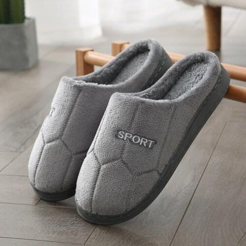 Winter Men Cotton Slippers Thick Bottom Warm Fur Plush Comfortable Soft Couples Lovely Household Slippers Zapatillas De Casa