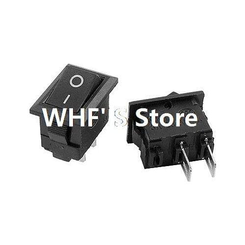 10 x Black 15x10mm 2 Pin SPST On/Off Snap In Mini Boat Rocker Switch 3A 250V AC