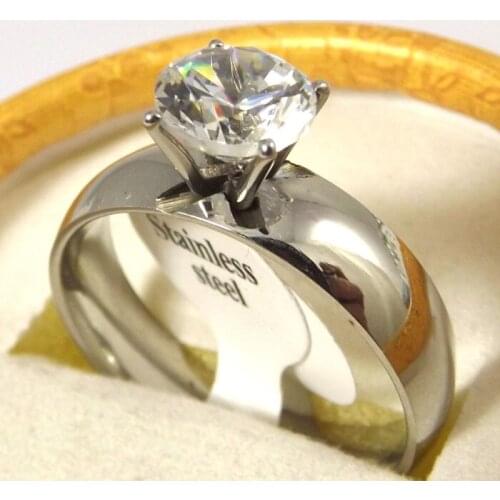 Wholesale 18 pcs High Quality Fashion Zircon Stainless steel Rings Free shipping