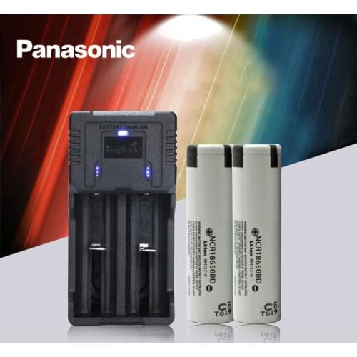2pc Panasonic NCR18650BD 3.7V 3200mAh 18650 Li-ion Rechargeable Battery And Fast Charger Best Quality