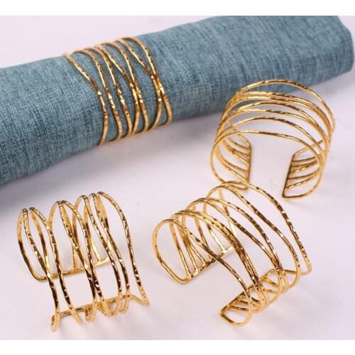 6pcs Napkin Holder Alloy High-quality Elegant Napkin Ring Anti-slip Metal Eco-friendly Serviette Buckles Table Decoration