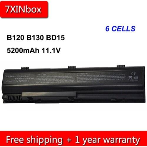 7XINbox 5200mAh Laptop Battery For Dell Inspiron 1300 B120 B130 BD15 HD438 KD186 UD535 TD429 XD184 XD187 WD416 312-0365 312-0366