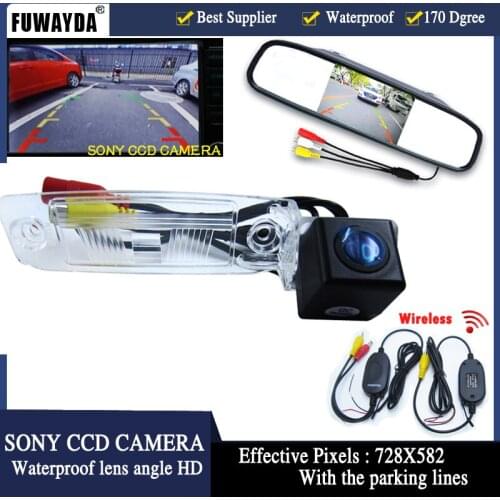 FUWAYDA car parking sensor wireless Camera CCD Car Rear View 4.3 inch Car Rearview Mirror Monito for KIA Sportage R 2010-2014