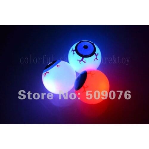 Free shipping 288pcs/lot 5.5cm Glow in the Dark Eyeball Bouncy Balls Eye Ball Bloody Halloween Rubber Prop
