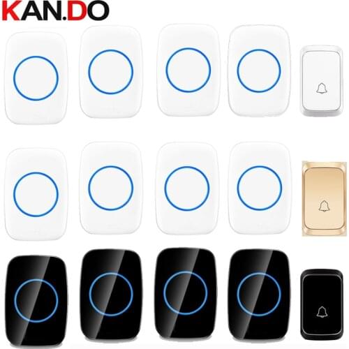 Bell sets with 4 receivers wireless door bell set by 110-220V wireless doorbell ip44 300M door chime door ring for big house