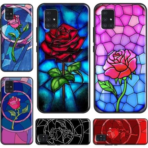 Stained Glass Rose Galaxys Case For Samsung A51 A71 A41 A31 A20e A21S A02S A20S A40 A50 A70 A12 A32 A42 A72 A52 Cover