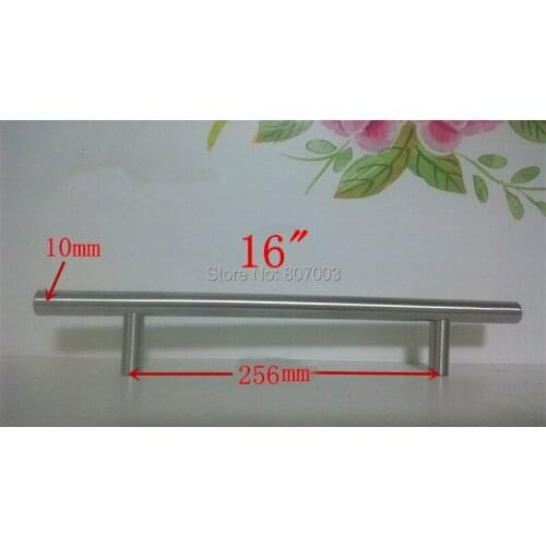 Diameter 10mm,Length:400mm) 16" 15pcs/lot Furniture Hardware Kitchen Cabinet Handle, Bar Pull Handle Stainless Steel T Handles