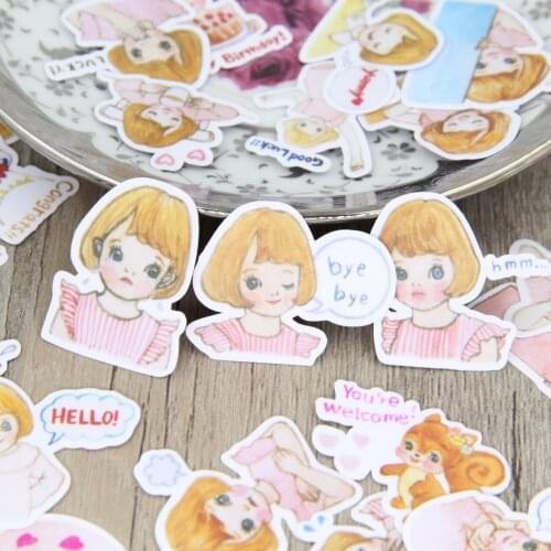 40pcs Cute Baby Girl Scrapbooking Stickers Decorative Sticker DIY Craft Photo Albums Decals Diary Deco for Girls Kids Children