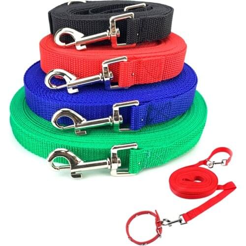 Double-end Nylon dog leads rope 6m 3m 10m 15m long Walking Training dog leash small big dog running pull traction pets dog rope