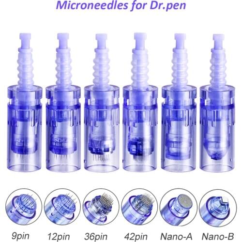 10/20/50PCS Electric Derma Pen Cartridge Needle 9/ 12/ 36/ 42/ Nano Cartridges Bayonet For Dr.Pen Ultima A6 Tattoo Micro Needles