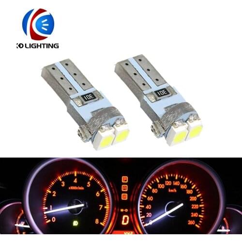 KD 100pcs /lot T5 LED Dashboard Licence Plate Indicator Light Speed Wedge Light 2SMD 1210 3528 LED 2SMD led Bulb white 6500K 12V