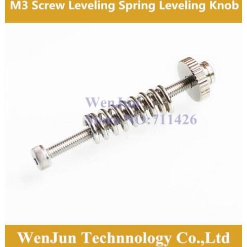 20pcs 3D printer Leveling components M3 screw Leveling spring Leveling knob suite for 3D printer free shipping