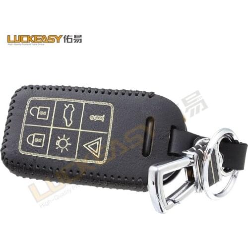 Leather key case for volvo S80L S60L V40 S60 V60 XC60 S80 2013 2014 2017 Car Key cover wallet holder 6 button key2a