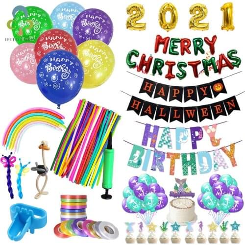 DIY Latex Balloons Happy Birthday Party New Year Wedding Halloween Christmas Decorations Balloon Kids Air Balls Globos Toys YJN