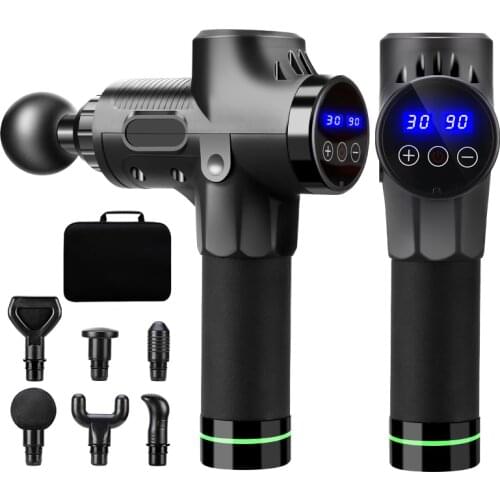 Massage Gun Deep Tissue Percussion Muscle Massager For Body Pain Relief 30 Speeds LCD Touch Display Fascia Gun Electric Massager