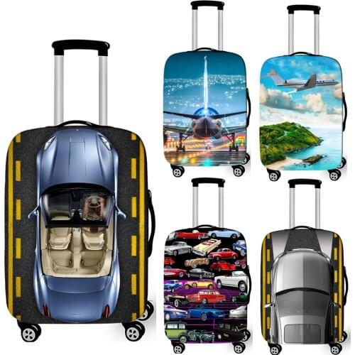 Fashion car / airplane print luggage cover for travelling anti-dust suitcase protective covers baggage trolley case cover
