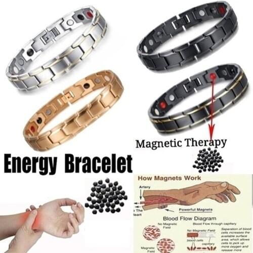 Men Bracelet Health Care Weight Loss Magnetic Therapy Elemental Bracelet Arthritis Pain Relief Energy Bio Magnetic Male Gift