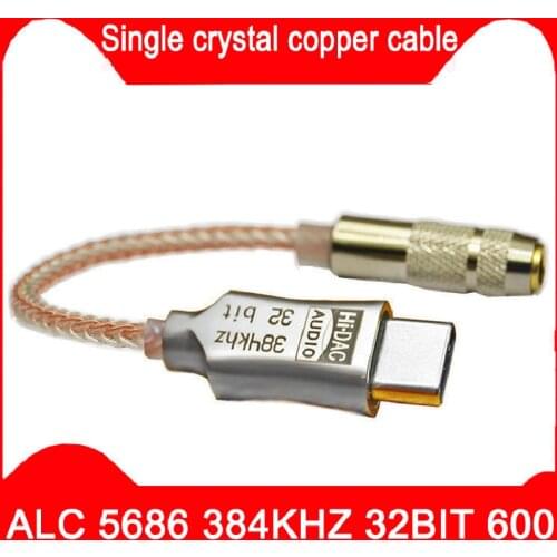 New Type C To 3.5mm Audio cable Adapter DAC Decoder Converter cable ALC5686 For Mate10 20 30 Pro P10 P20 40 HIFI Headphone