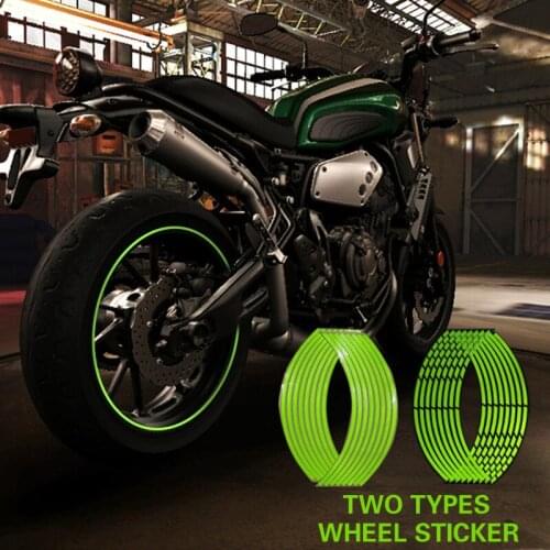 Strong Sticky 16 Strips Reflective Motocross Bike Motor Sticker for 14' 18' Motorcycle Auto Wheel Rim Moto Car Styling Sticker