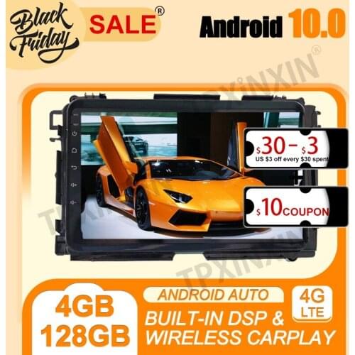 PX6 Android 10.0 4G+128G For Honda Vezel HR-V 2019 IPS Carplay DSP Multimedia Player Auto Radio Tape Recorder GPS Navi Head Unit