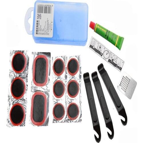 SAHOO Black Blue Yellow Mini Portable Bike Bicycle Repair Tire Tyre Tool Set Kit Rubber Patch Set