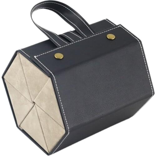 6 Slots Folding Eyeglasses Organizer Sunglasses Storage Box Portable Travel for Glasses Makeup PU Storage Case