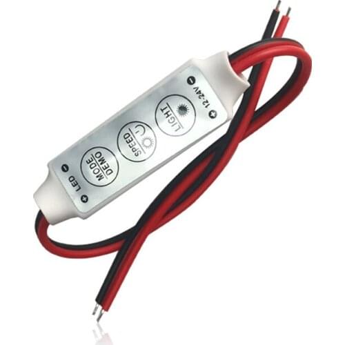 Led Dimmer DC 12V 24V 3*4A Mini Contoller To Control Single Color Led Strip Light Compatible LED Lighting