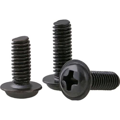 M2m2.5m3m3.5m4 manufacturers carbon steel PWM black round head socket screw / screw blackened self padded screw，20000 in a bag