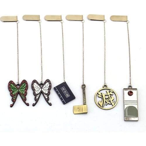 Japanese Anime Demon Slayer Bookmark Kimetsu no Yaiba Enamel Kamado Tanjirou Alloy Pendant Nezuko Office Supply Paper Clip