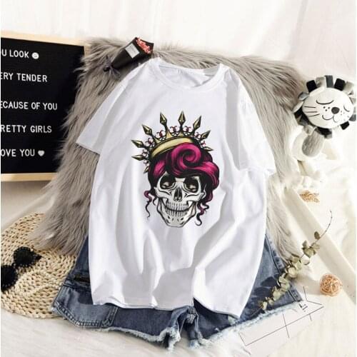 Summer Camo Skull T-shirt Women Harajuku Sunflower Bandana Printed Mom T shirt Mama Funny Short Sleeve Tshirt casual T-shirt