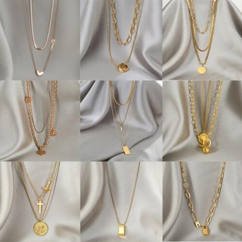 MEYRROYU Stainless Steel Gold Color Thick Necklace For Women Punk Hip Hop Chain Choker 2021 Trend New Party Gift Fashion Jewelry