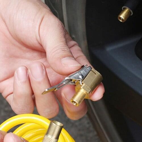 1PC Car Auto Brass 8mm Tyre Wheel Tire Air Chuck Inflator Pump Valve Clip Clamp Connector Adapter Car Accessories for Compressor