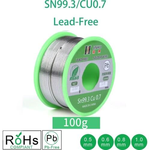 100g Lead-free Solder Wire 0.5 0.6 0.8 1.0mm Unleaded Lead Free Rosin Core for Electrical Solder RoHs