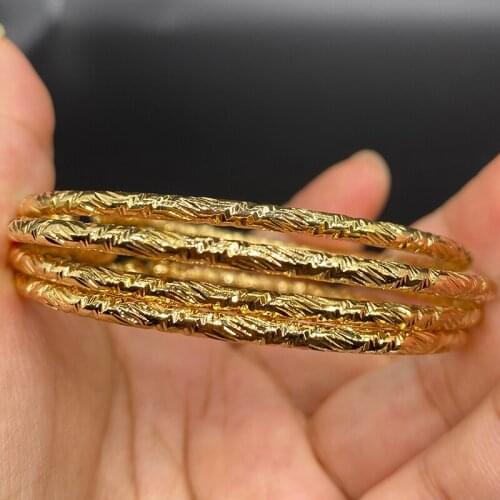3mm Dubai Bangles for Women Gold Color Ball Hand Chain Indian Small Bracelet Africa Ethiopian French Bride Jewelry Gift