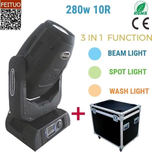 4pcs with flightcase 280W Beam 10r Moving Head Light Lyre Spot Beam Wash 3in1 Robe Point Moving Head Stage Lighting Effects