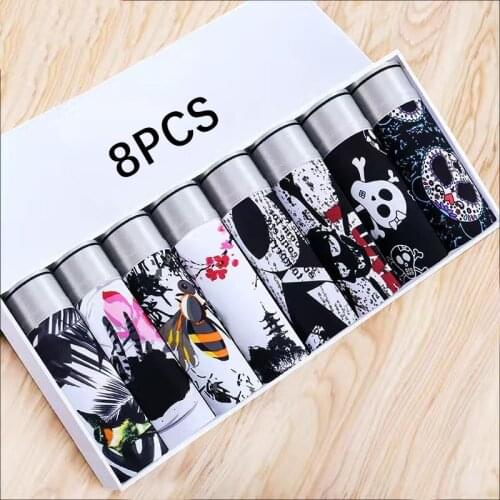 5/7/8pcs Mens Underwear Ice Silk Seamless Mens Underwear Boxer Breathable Sexy boxer Printed Mid-Waist Cool Underwear MenL-4XL