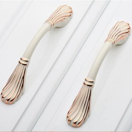 96mm white Kitchen Cabinet handles gold cupboard pulls ivory white drawer Dresser wardrobe Furniture door Handle pull knobs