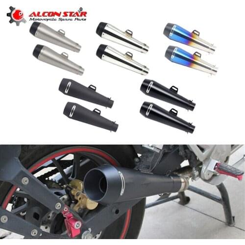 Alconstar-1 Pair Motorcycle M4 Escape GP Muffler Pipe Escapamento De Moto Slip on for Honda for Kawasaki KTM EXC DUKE 200 Racing